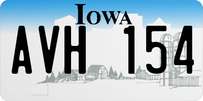 IA license plate AVH154