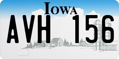 IA license plate AVH156