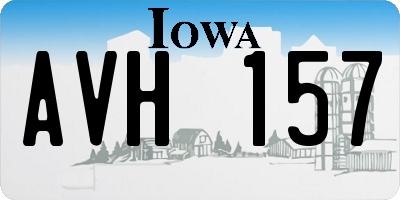 IA license plate AVH157