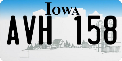 IA license plate AVH158