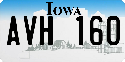IA license plate AVH160