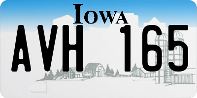 IA license plate AVH165