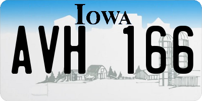 IA license plate AVH166
