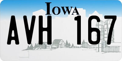 IA license plate AVH167