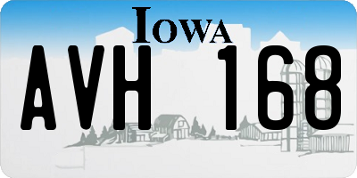 IA license plate AVH168
