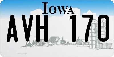 IA license plate AVH170