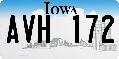 IA license plate AVH172