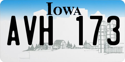 IA license plate AVH173