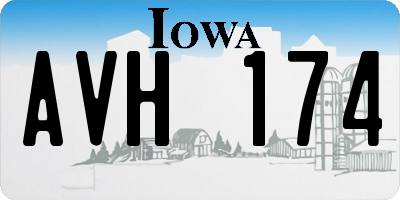 IA license plate AVH174