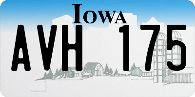 IA license plate AVH175
