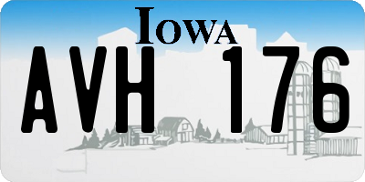 IA license plate AVH176