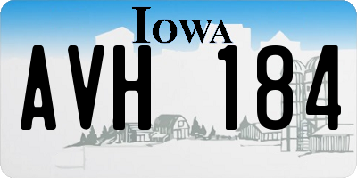 IA license plate AVH184