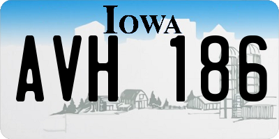 IA license plate AVH186