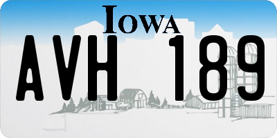 IA license plate AVH189
