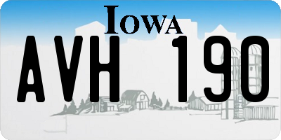 IA license plate AVH190