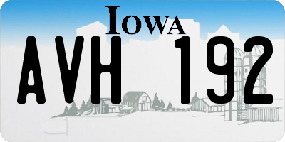 IA license plate AVH192