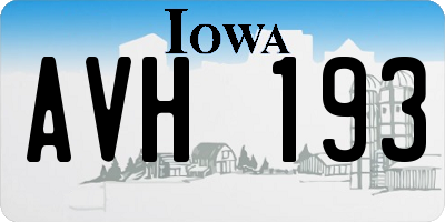 IA license plate AVH193