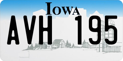 IA license plate AVH195
