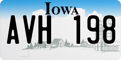 IA license plate AVH198