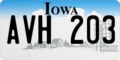 IA license plate AVH203