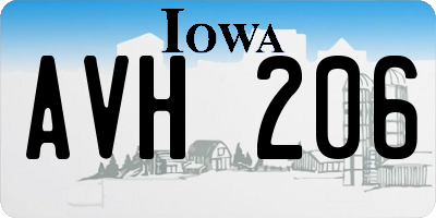 IA license plate AVH206