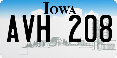 IA license plate AVH208