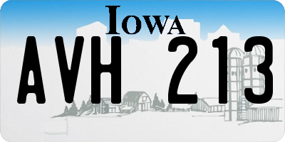 IA license plate AVH213