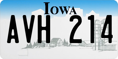 IA license plate AVH214