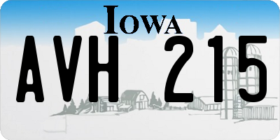 IA license plate AVH215