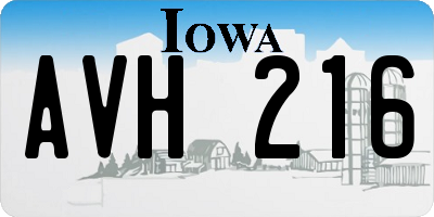 IA license plate AVH216