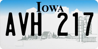 IA license plate AVH217