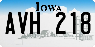 IA license plate AVH218