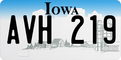 IA license plate AVH219