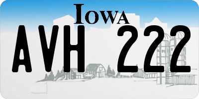 IA license plate AVH222