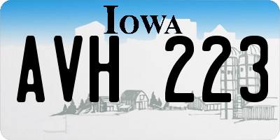 IA license plate AVH223