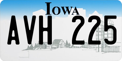 IA license plate AVH225