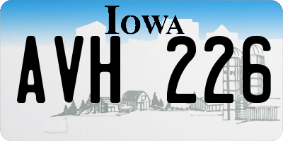 IA license plate AVH226