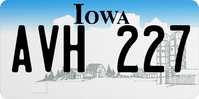 IA license plate AVH227