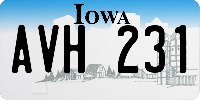 IA license plate AVH231
