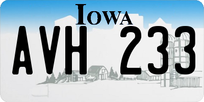 IA license plate AVH233