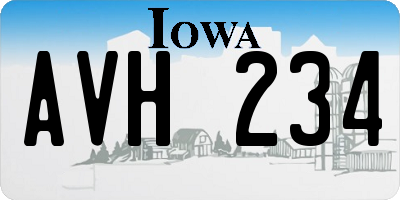 IA license plate AVH234