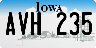 IA license plate AVH235