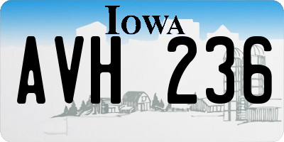 IA license plate AVH236