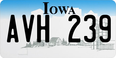 IA license plate AVH239