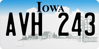 IA license plate AVH243