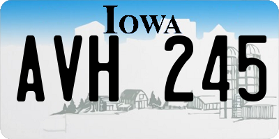 IA license plate AVH245