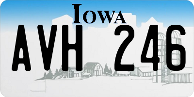 IA license plate AVH246
