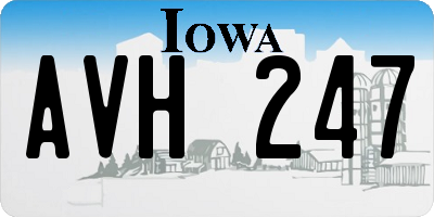 IA license plate AVH247