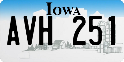 IA license plate AVH251