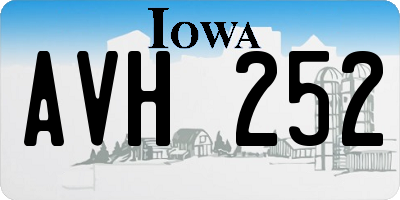 IA license plate AVH252